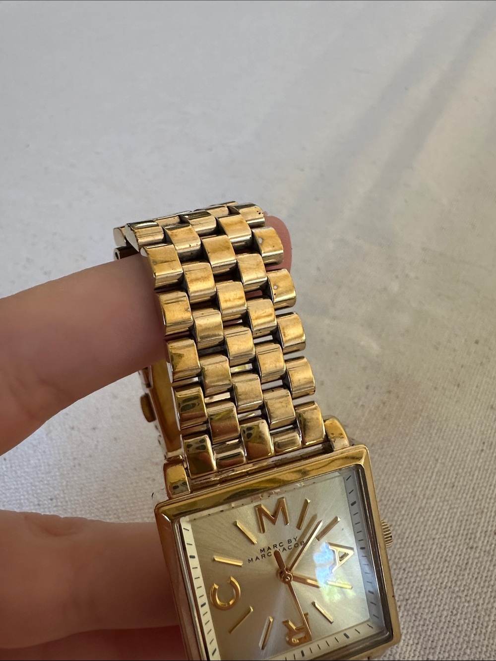 Marc Jacobs Gold-Tone Square Link Watch - Picture 7 of 10